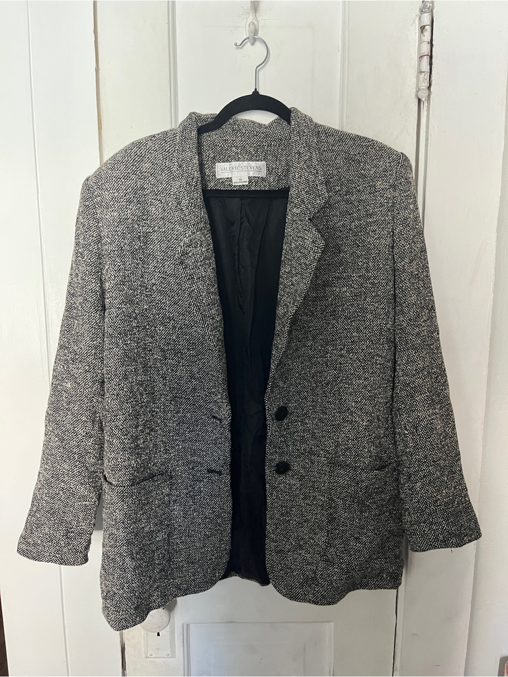 Valerie Stevens Black and White Tweed Jacket